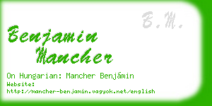 benjamin mancher business card