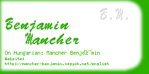 benjamin mancher business card